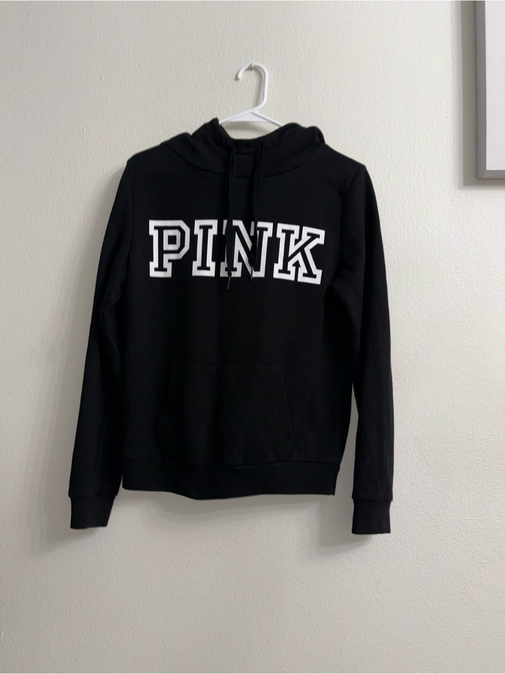 PINK Victoria's Secret Black Hoodie with White Logo
